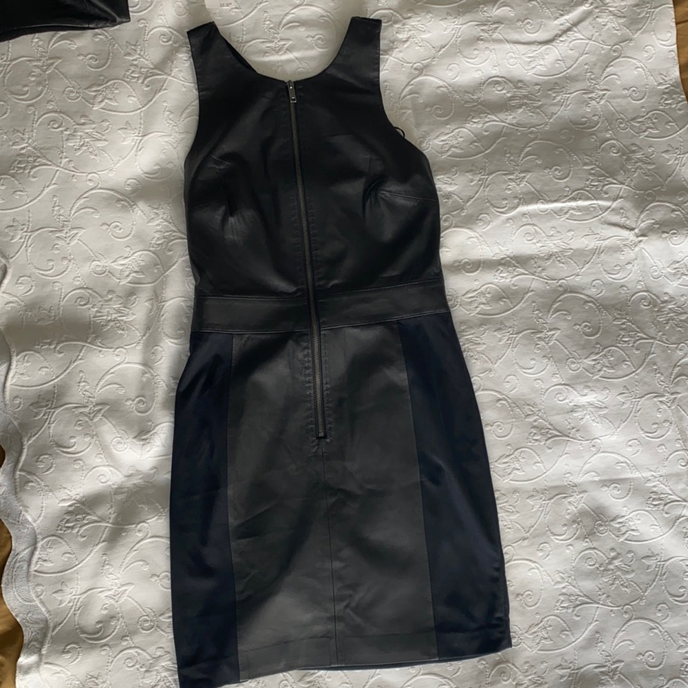 DKNY Leather MIDI Dress